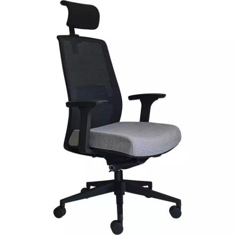 Picture of JIRRA SIDE CONTROL SYNCHRO HIGH MESH BACK ARMS HEADREST BLACK BACK GREY SEAT