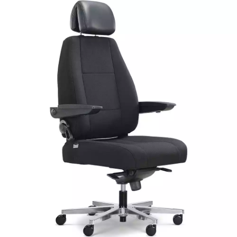 Picture of CONTROLMASTER HEAVY DUTY CHAIR ADJUSTABLE ARMS AND HEADREST BLACK FABRIC