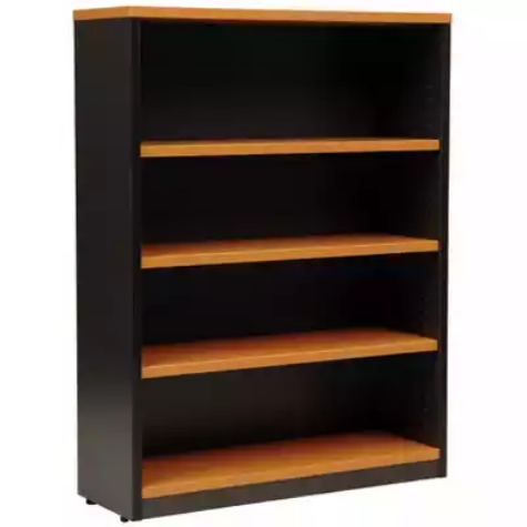 Picture of OXLEY BOOKCASE 4 SHELF 900 X 315 X 1200MM BEECH/IRONSTONE