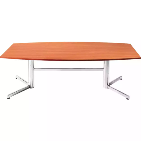 Picture of OM BOARDROOM TABLE BOAT SHAPED 2400 X 1200MM CHERRY/CHROME