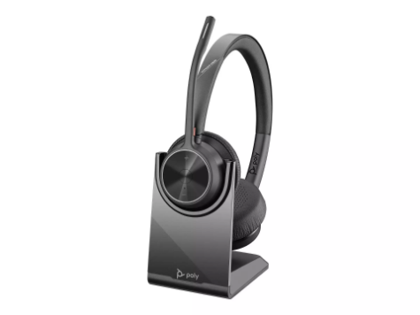 Picture of POLY VOYAGER 4320 OTH WIRELESS UC STEREO HEADSET W/CHARGING STAND, BT700 DONGLE , USB-A