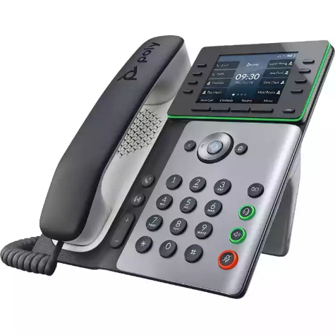 Picture of POLY EDGE E350 IP PHONE W/HANDSET,3.5" COLOUR SCREEN,8 LINES KEY, BLUETOOTH/WIFI