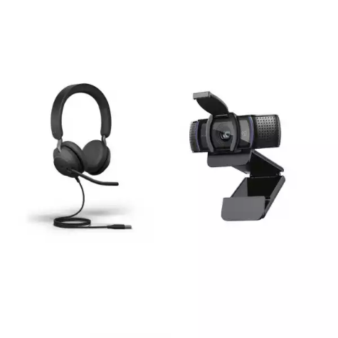 Picture of Jabra Corded Evolve 2 40 UC Stereo USB-C Headset & Logitech C920E Webcam