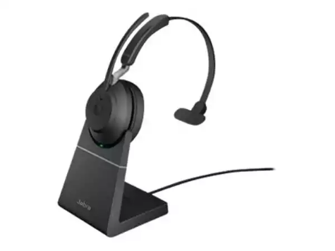 Picture of Jabra Wireless Evolve 2 65 MS Mono Bluetooth Headset W Charging Stand + USB-A + Link 380A