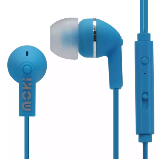 Picture of MOKI NOISE ISOLATION EARBUDS WITH MICROPHONE AND CONTROL BLUE
