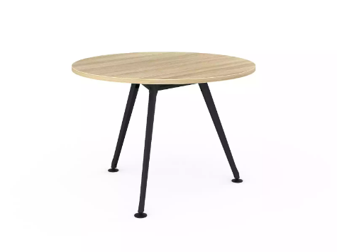 Picture of 1050mm Round Team Table- Black Frame, New Oak Top