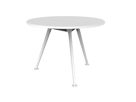 Picture of 1050mm Round Team Table- White Frame, White Top