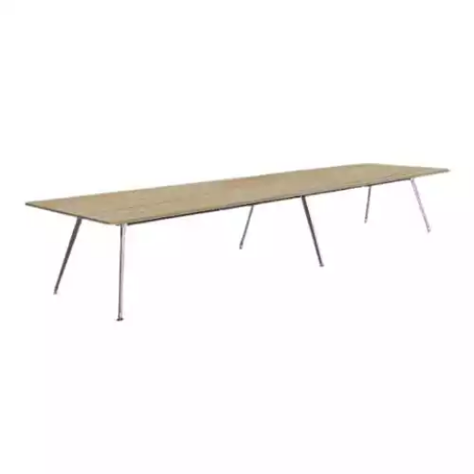 Picture of 4800 x 1200mm Team Table- Polished Alloy Frame, New Oak Top
