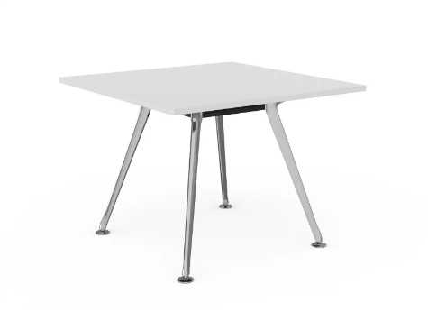 Picture of 900 x 900mm Team Table- Polished Alloy Frame, White Top