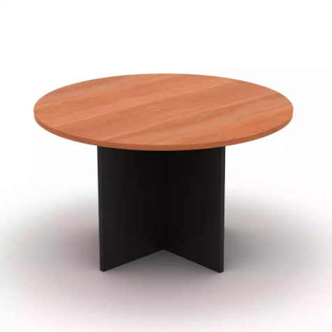 Picture of OM ROUND MEETING TABLE 1200 X 720MM CHERRY/CHARCOAL