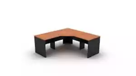 Picture of OM CORNER WORKSTATION 1500 X 1500 X 600MM CHERRY/CHARCOAL