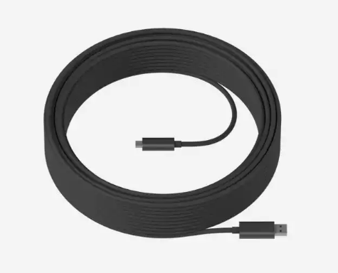 Picture of Logitech Strong USB-A to USB-C Cable: 10 meters (32.8 ft) USB-C extension cable for tight spaces: 152mm (6 in)