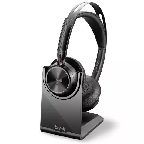 Picture of POLY VOYAGER FOCUS 2 OTH WIRELESS MS STEREO HEADSET W/CHARGE STAND,ANC,BT700 DONGLE,USB-C